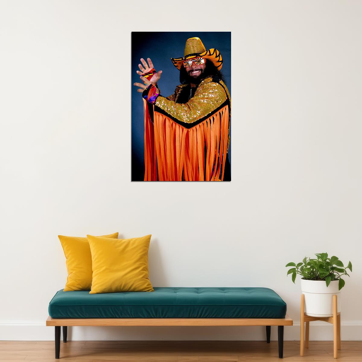 Macho Man Randy Savage 80's Illustration Poster Wall Art Print Home Wall Decor