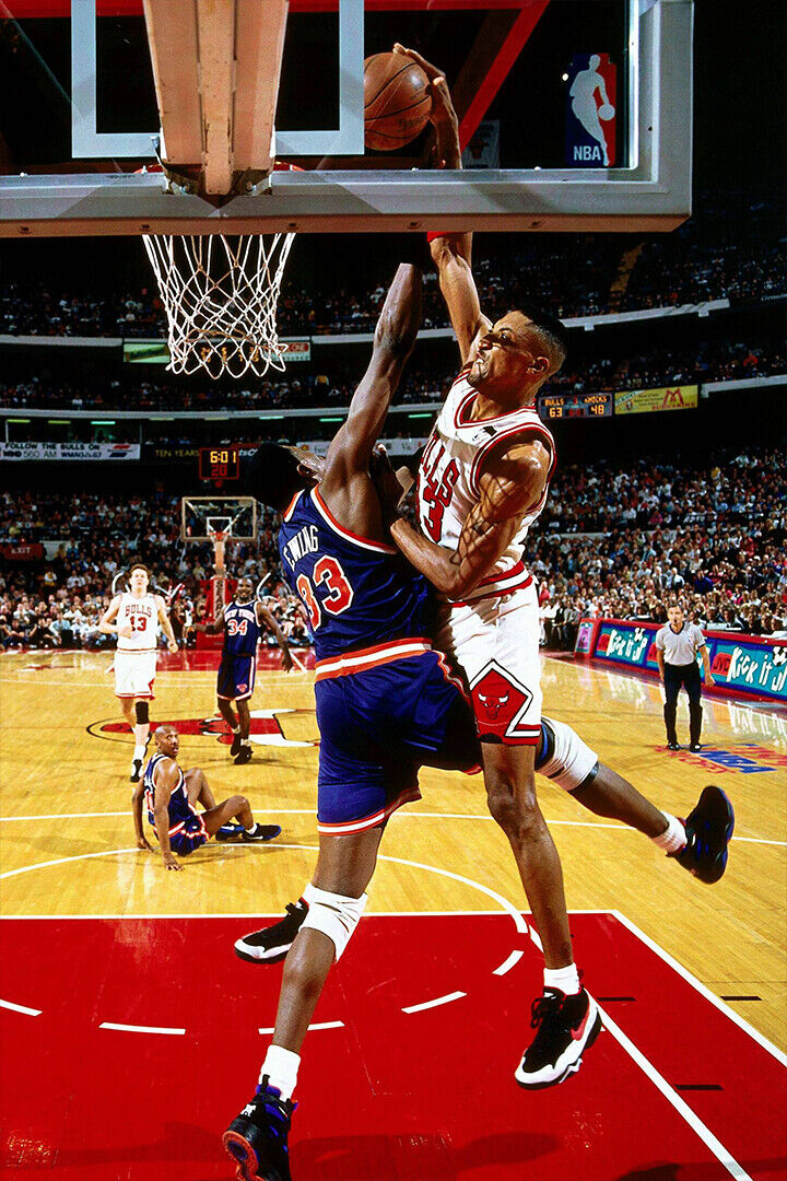 Dunk Block Star Scottie Pippen Basketball Poster Wall Art Print Home Wall Decor