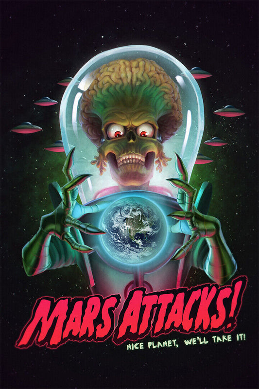 Mars Attacks Comic Science Fiction Film Poster Wall Art Print Home Wall Decor