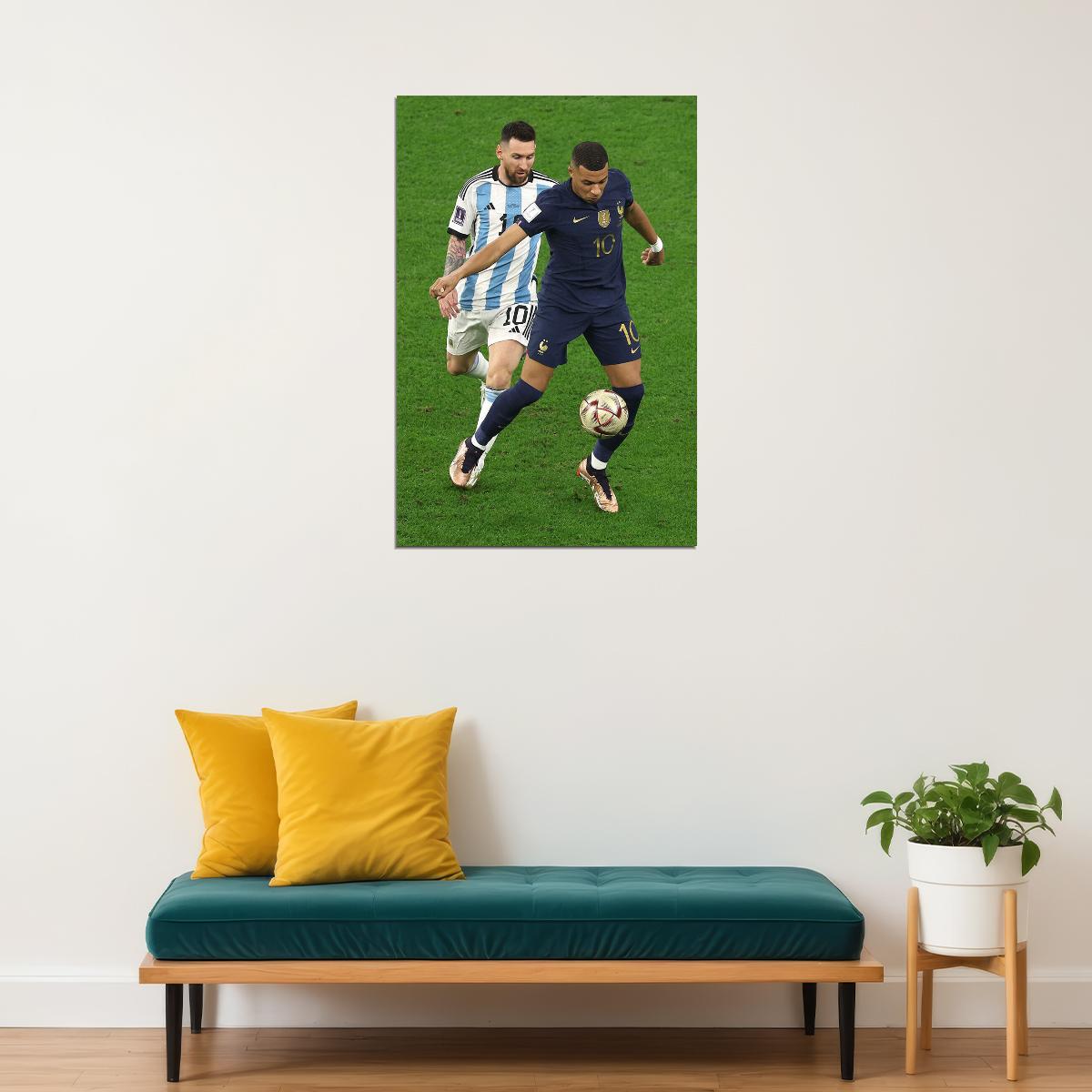 Messi Mbappe Football Final 2022 Best World Soccer Players Poster Wall Art Print Home Wall Decor