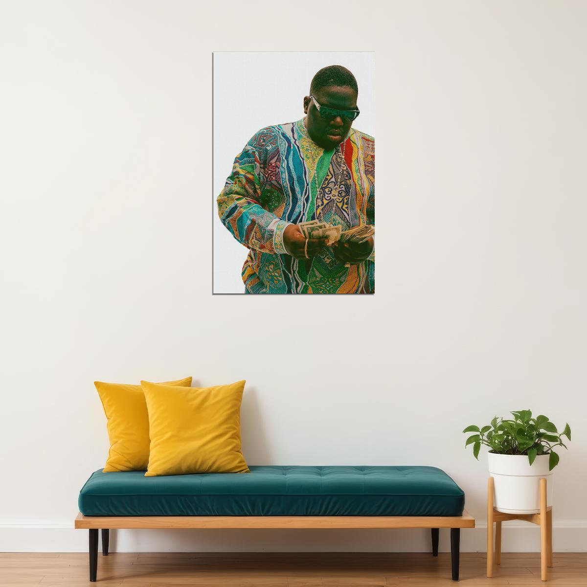 The Notorious Big Biggie Counting Money Poster Wall Art Print Home Wall Decor