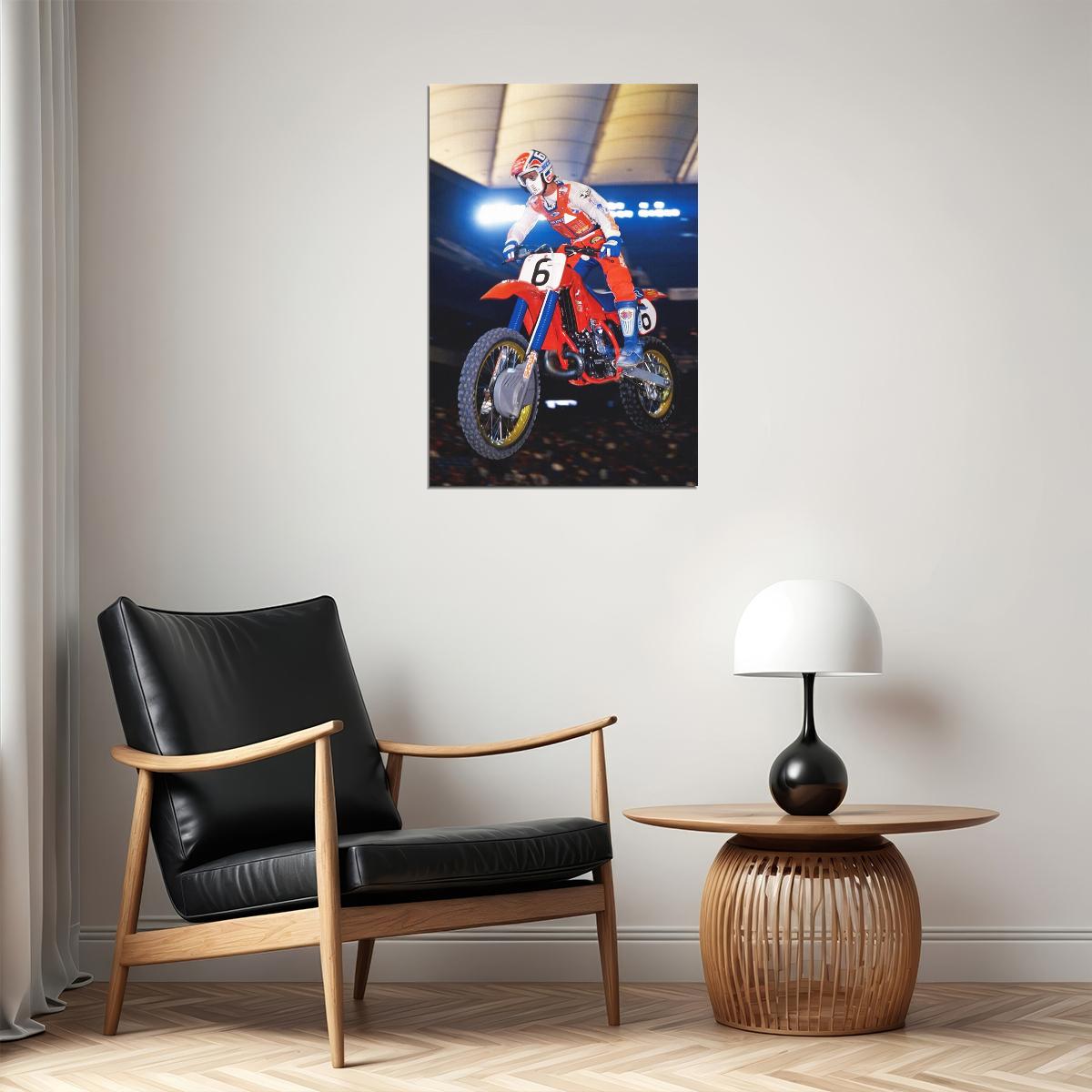 David Bailey Motorcycle Cross Country Racing Star Poster Wall Art Print Home Wall Decor