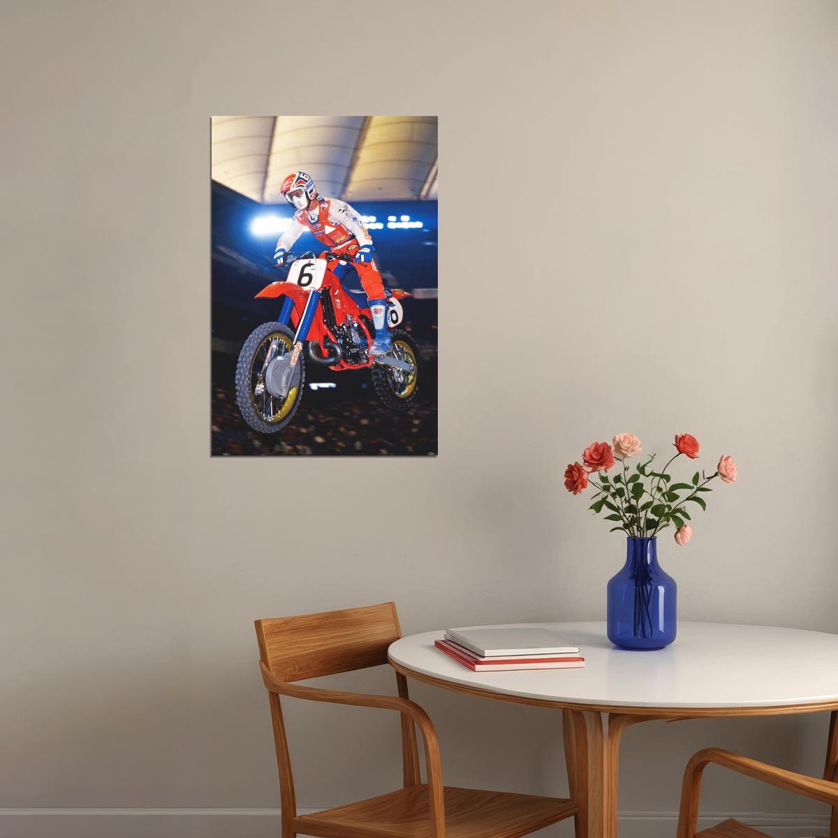 David Bailey Motorcycle Cross Country Racing Star Poster Wall Art Print Home Wall Decor