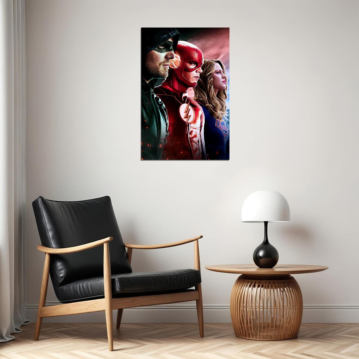 The Super Girl Flash Arrow Cw Dc Tv Series Usa Heroes Poster Wall Art Print Home Wall Decor