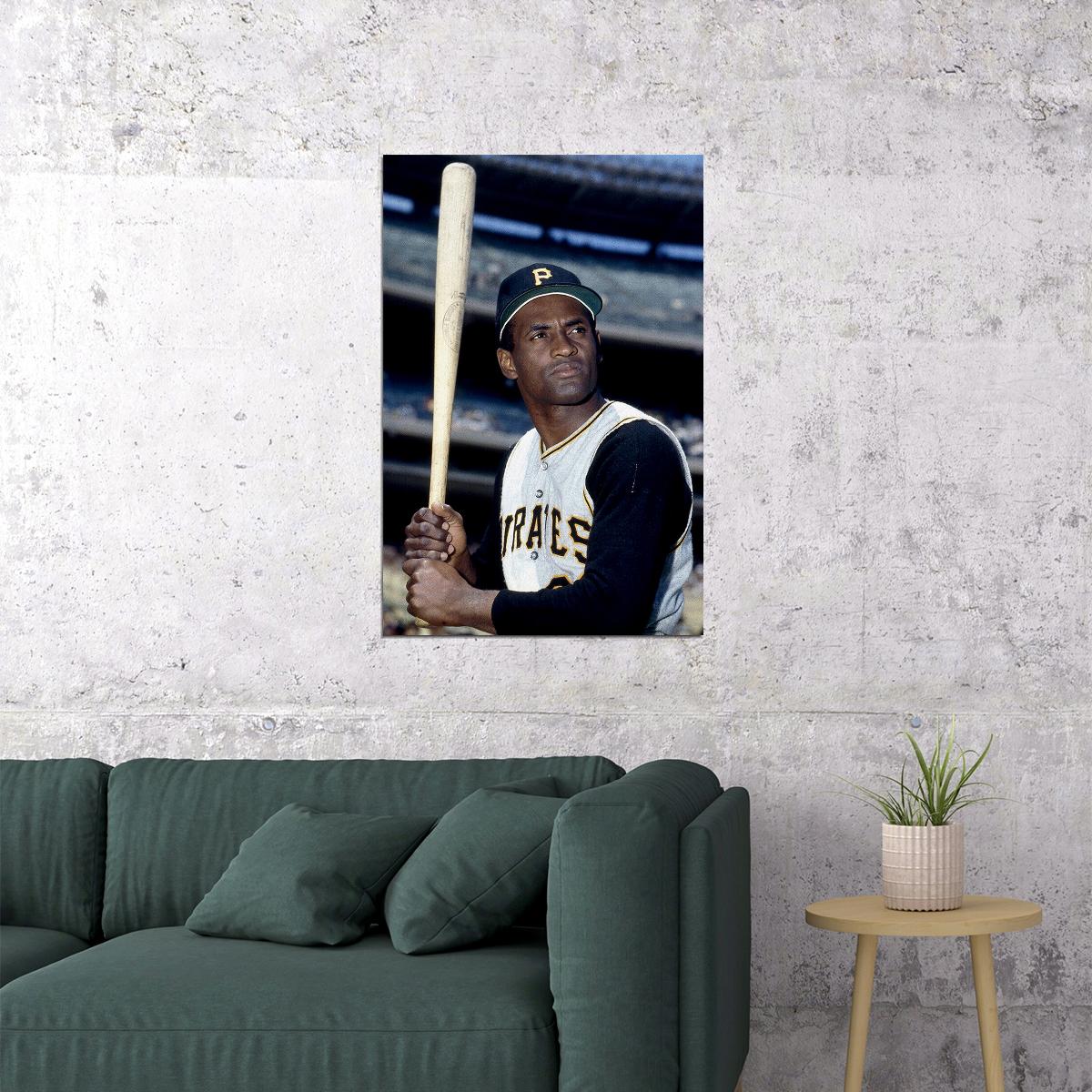 Roberto Clemente Baseball Right Fielder Poster Wall Art Print Home Wall Decor