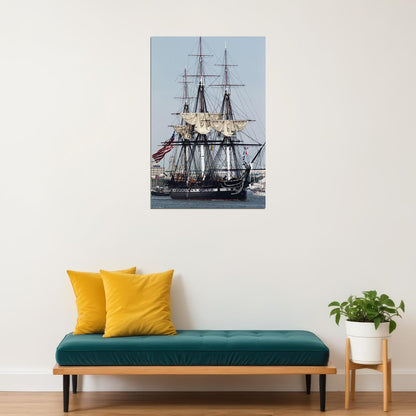 Uss Constitution In Harbor Frigate Poster Wall Art Print Home Wall Decor