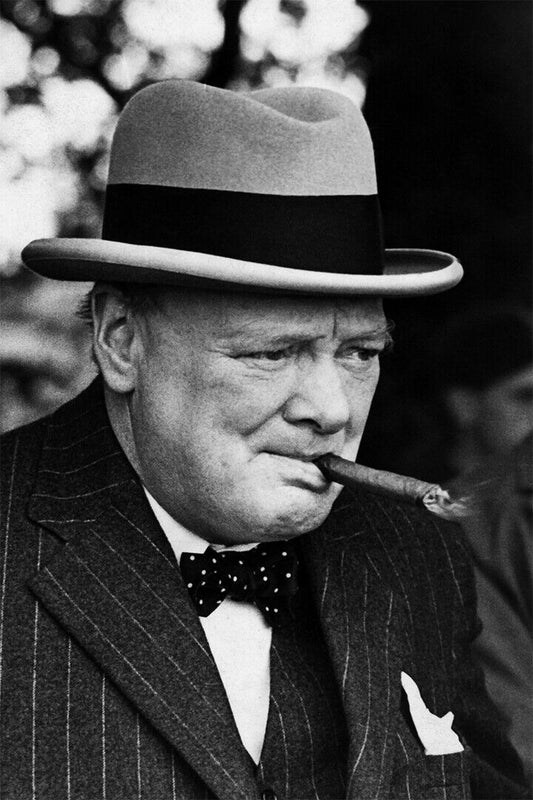 Winston Churchill Smoking Cigar Honorary Citizen Poster Wall Art Print Home Wall Decor