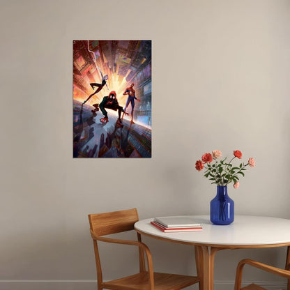 Miles Morales Spider-man Gwen Ham Spiderverse Poster Wall Art Print Home Wall Decor