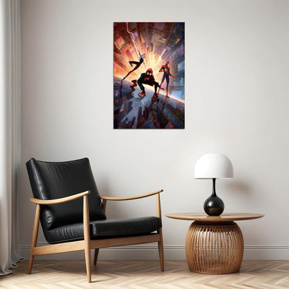 Miles Morales Spider-man Gwen Ham Spiderverse Poster Wall Art Print Home Wall Decor