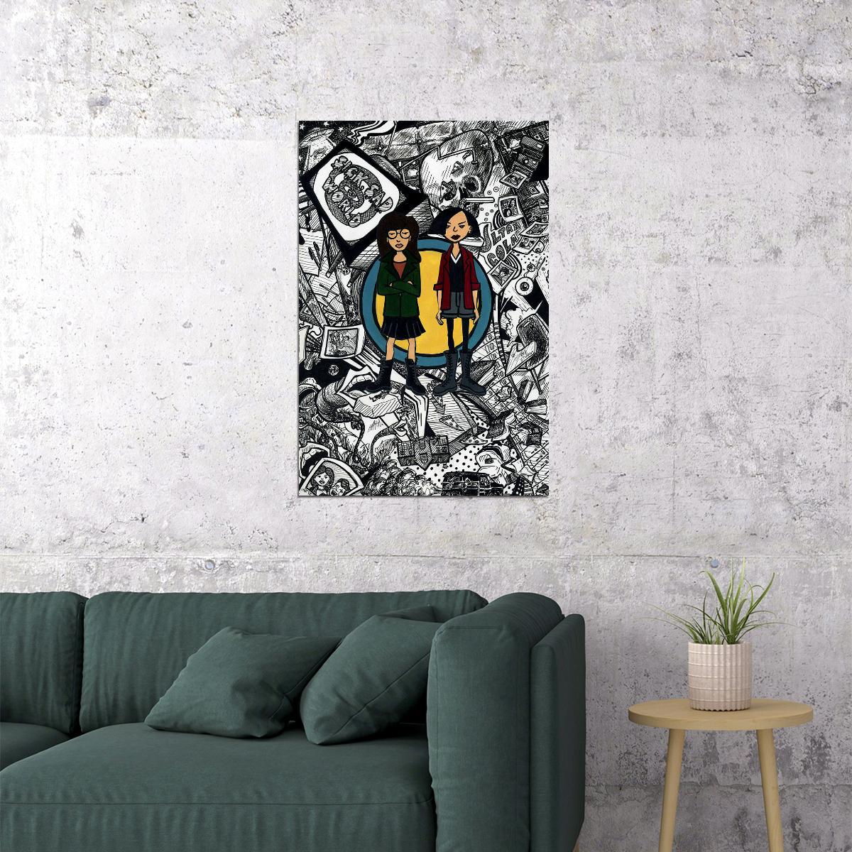 Daria And Jane Sick Sad World Tv Show Poster Wall Art Print Home Wall Decor