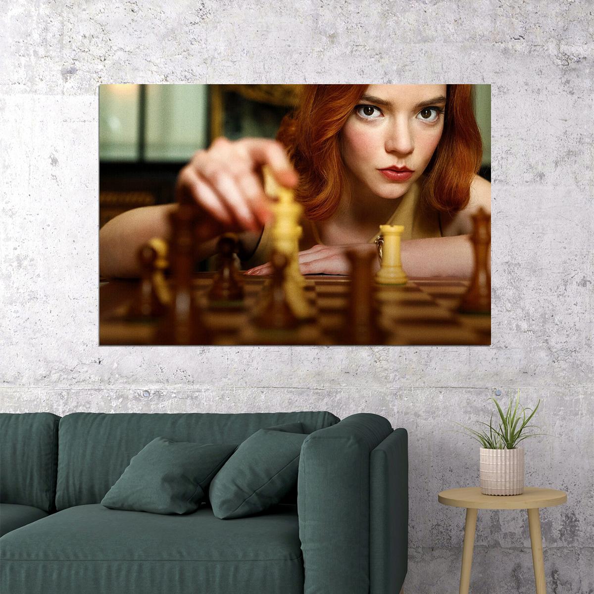 The Queens Gambit Chess Anya Taylor Joy Tv Poster Wall Art Print Home Wall Decor