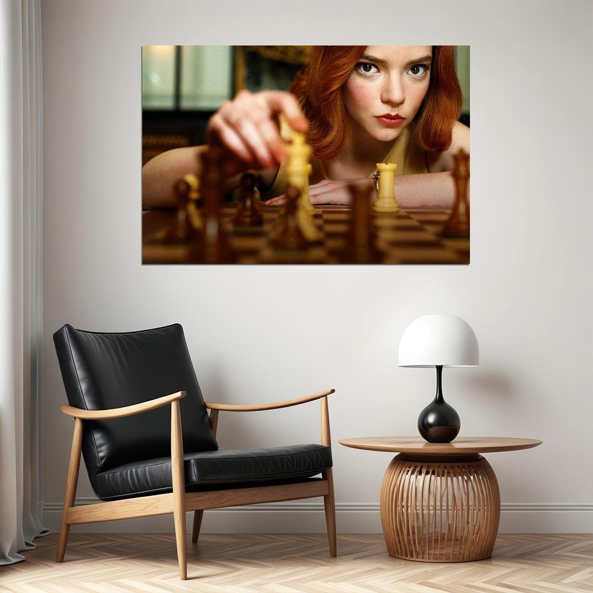 The Queens Gambit Chess Anya Taylor Joy Tv Poster Wall Art Print Home Wall Decor