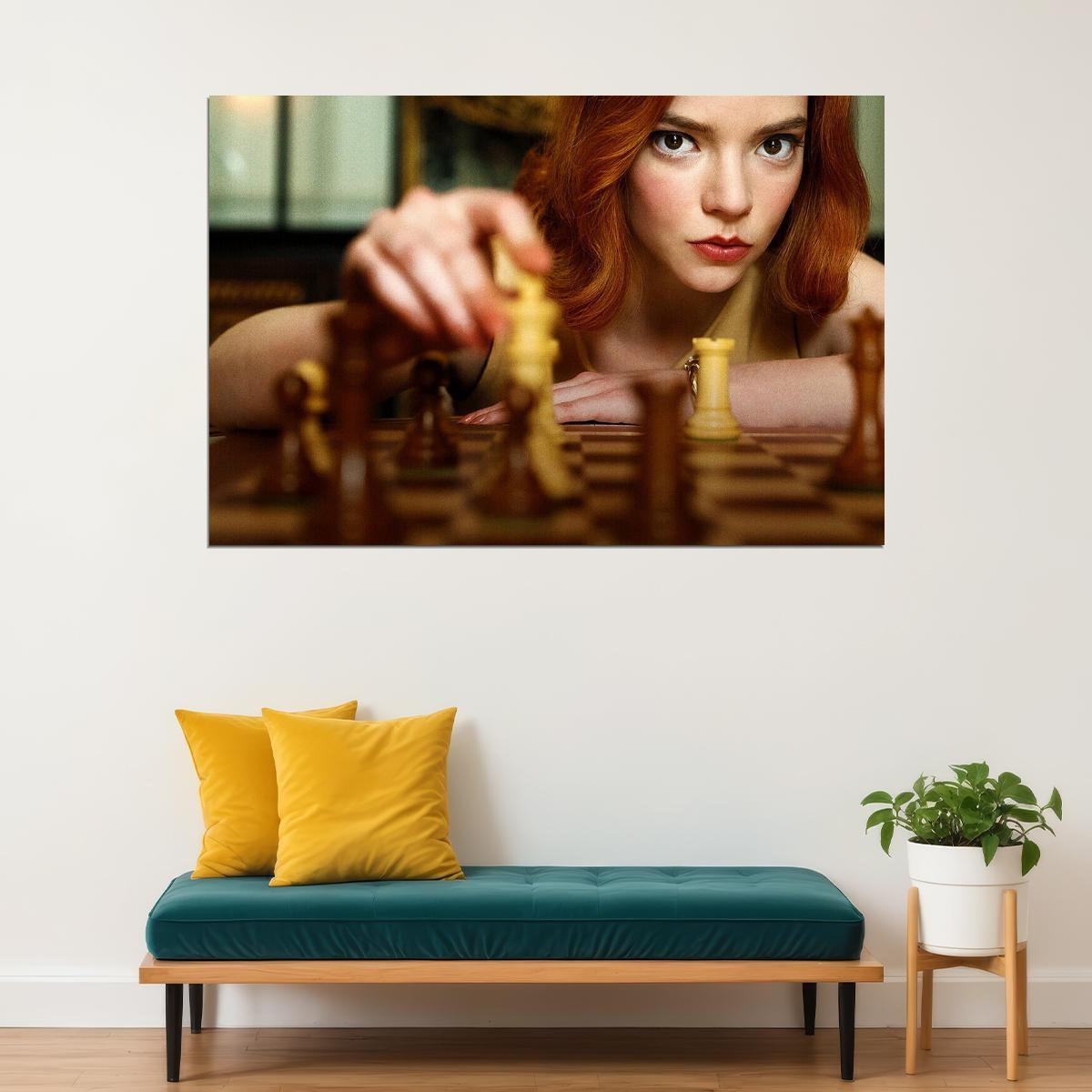 The Queens Gambit Chess Anya Taylor Joy Tv Poster Wall Art Print Home Wall Decor