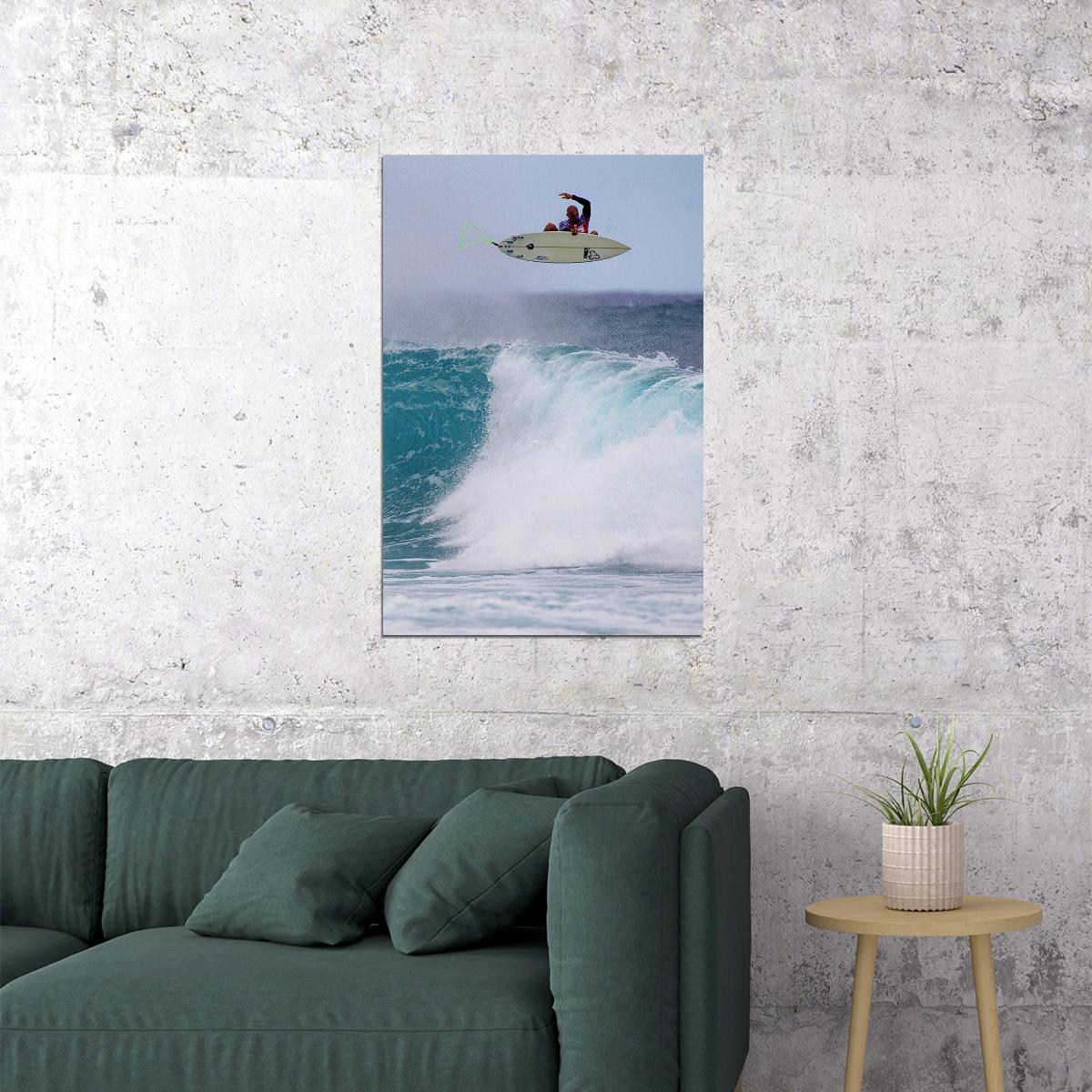 Kelly Slater Professional Surfer Riding Waves Poster Wall Art Print Home Wall Decor