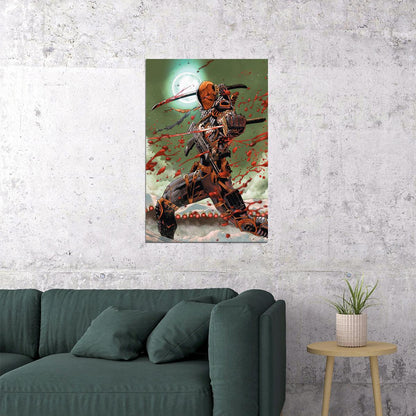 Deathstroke Bloody Katanas In The Moonlight Poster Wall Art Print Home Wall Decor