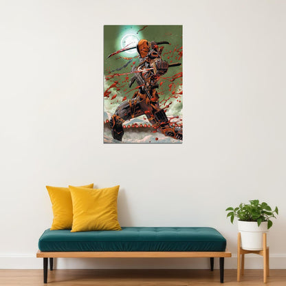 Deathstroke Bloody Katanas In The Moonlight Poster Wall Art Print Home Wall Decor