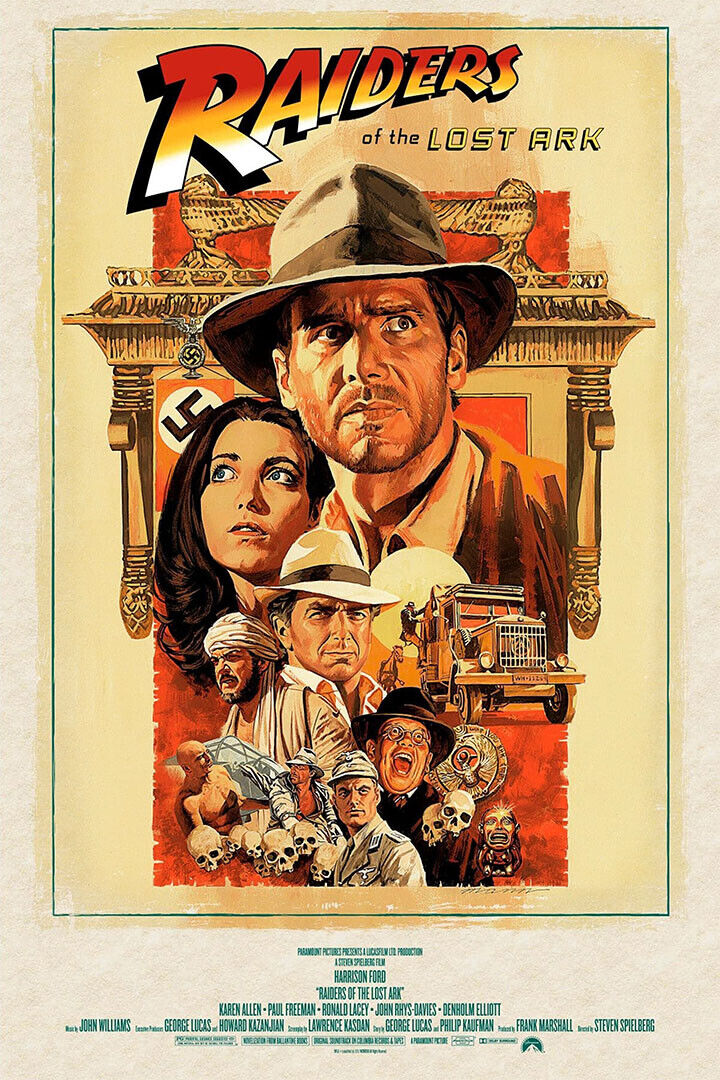 Indiana Jones Raiders Of The Lost Ark Movie Poster Wall Art Print Home Wall Decor