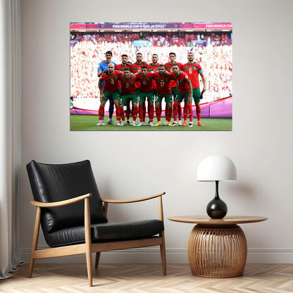 Morocco National Football Team World Soccer Fans 2022 Poster Wall Art Print Home Wall Decor