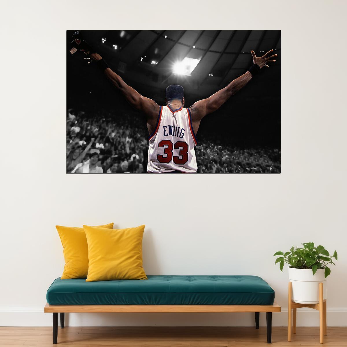 Dunk Block Star Patrick Ewing Basketball Poster Wall Art Print Home Wall Decor