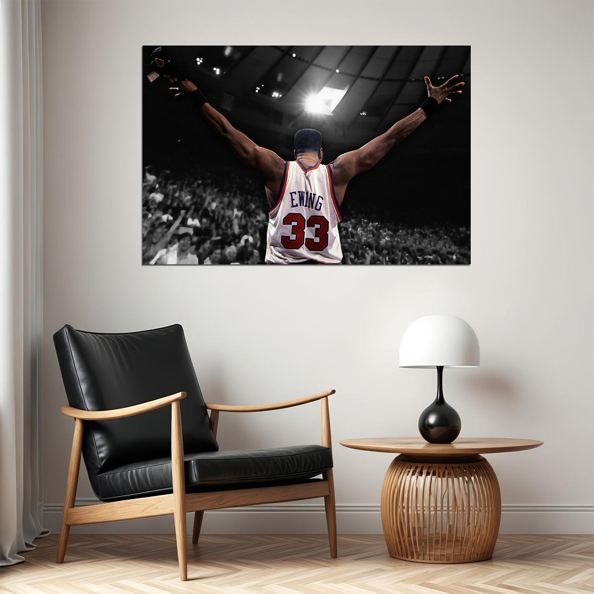 Dunk Block Star Patrick Ewing Basketball Poster Wall Art Print Home Wall Decor