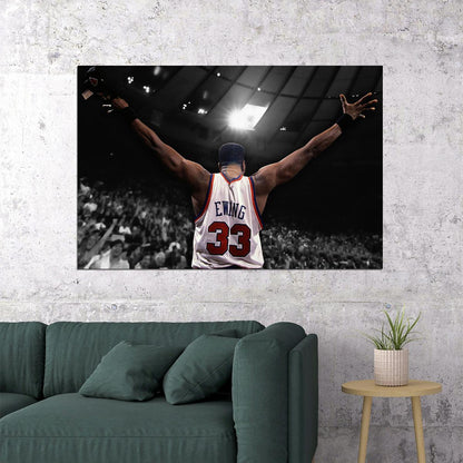 Dunk Block Star Patrick Ewing Basketball Poster Wall Art Print Home Wall Decor