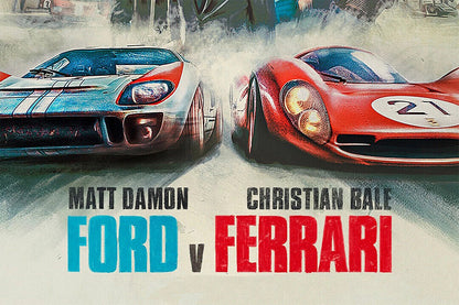 Ford V Ferrari Matt Damon Christian Bale Movie Poster Wall Art Print Home Wall Decor