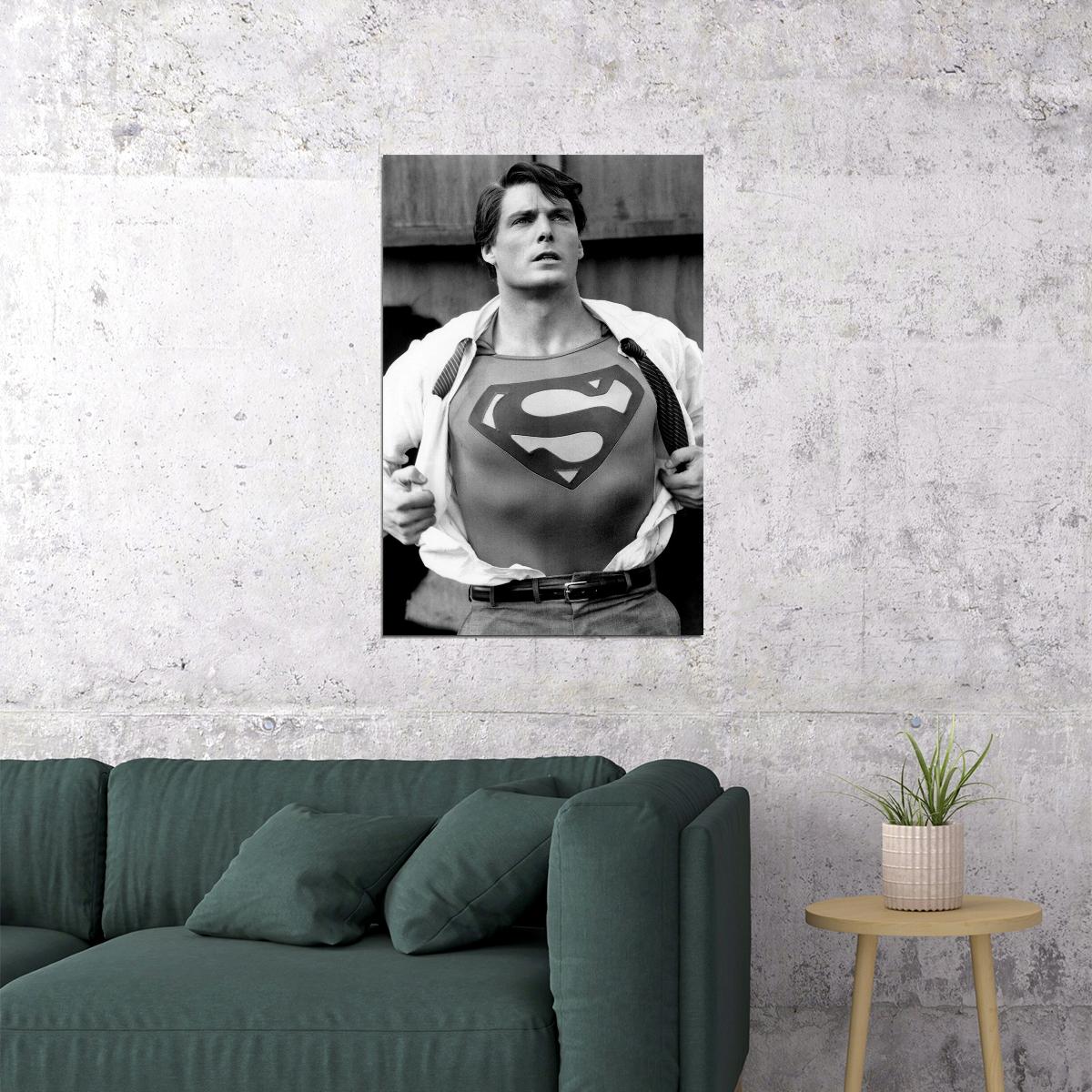 Christopher Reeve As Superman And Clark Kent Movie Poster Wall Art Print Home Wall Decor