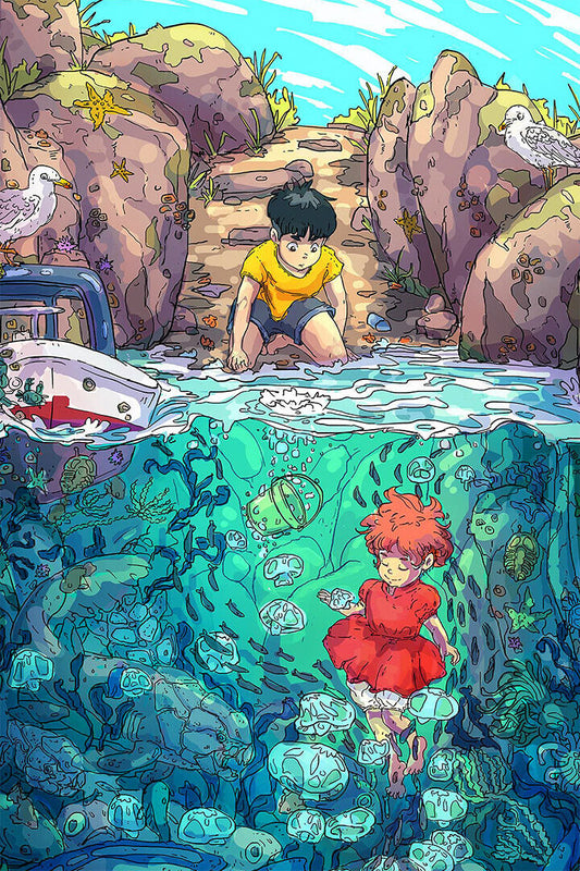 Ponyo Animated Anime Movie Animated Room Poster Wall Art Print Home Wall Decor