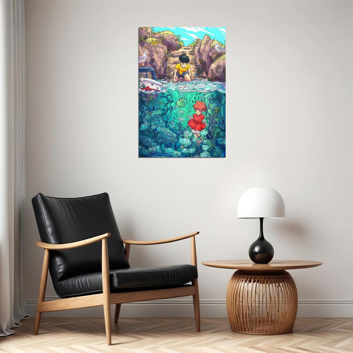 Ponyo Animated Anime Movie Animated Room Poster Wall Art Print Home Wall Decor