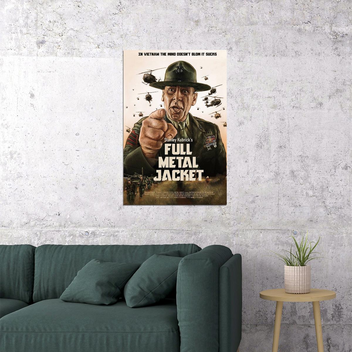 Stanley Kubrick Full Metal Jacket War Movie Poster Wall Art Print Home Wall Decor