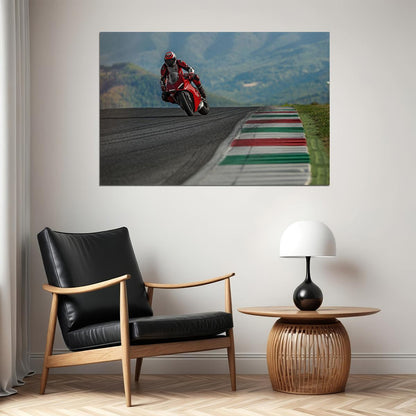 Ducati Racing Motorcycle Speed Race Track Poster Wall Art Print Home Wall Decor