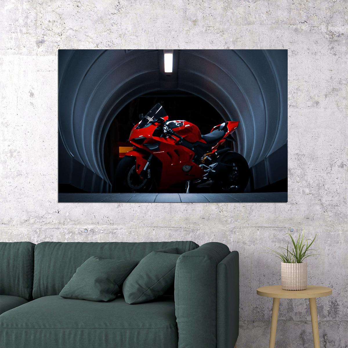 Ducati Panigale Fast Motocycle Speed Motorcycle Poster Wall Art Print Home Wall Decor