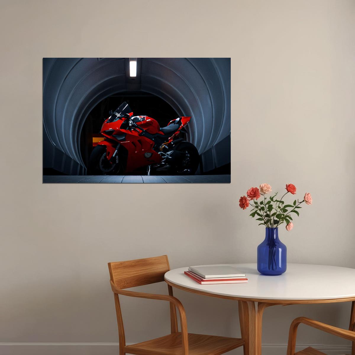 Ducati Panigale Fast Motocycle Speed Motorcycle Poster Wall Art Print Home Wall Decor