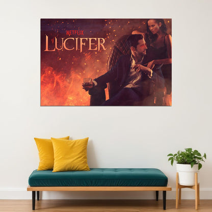 Lucifer Tom Ellis Fallen Angel Usa Tv Series Poster Wall Art Print Home Wall Decor