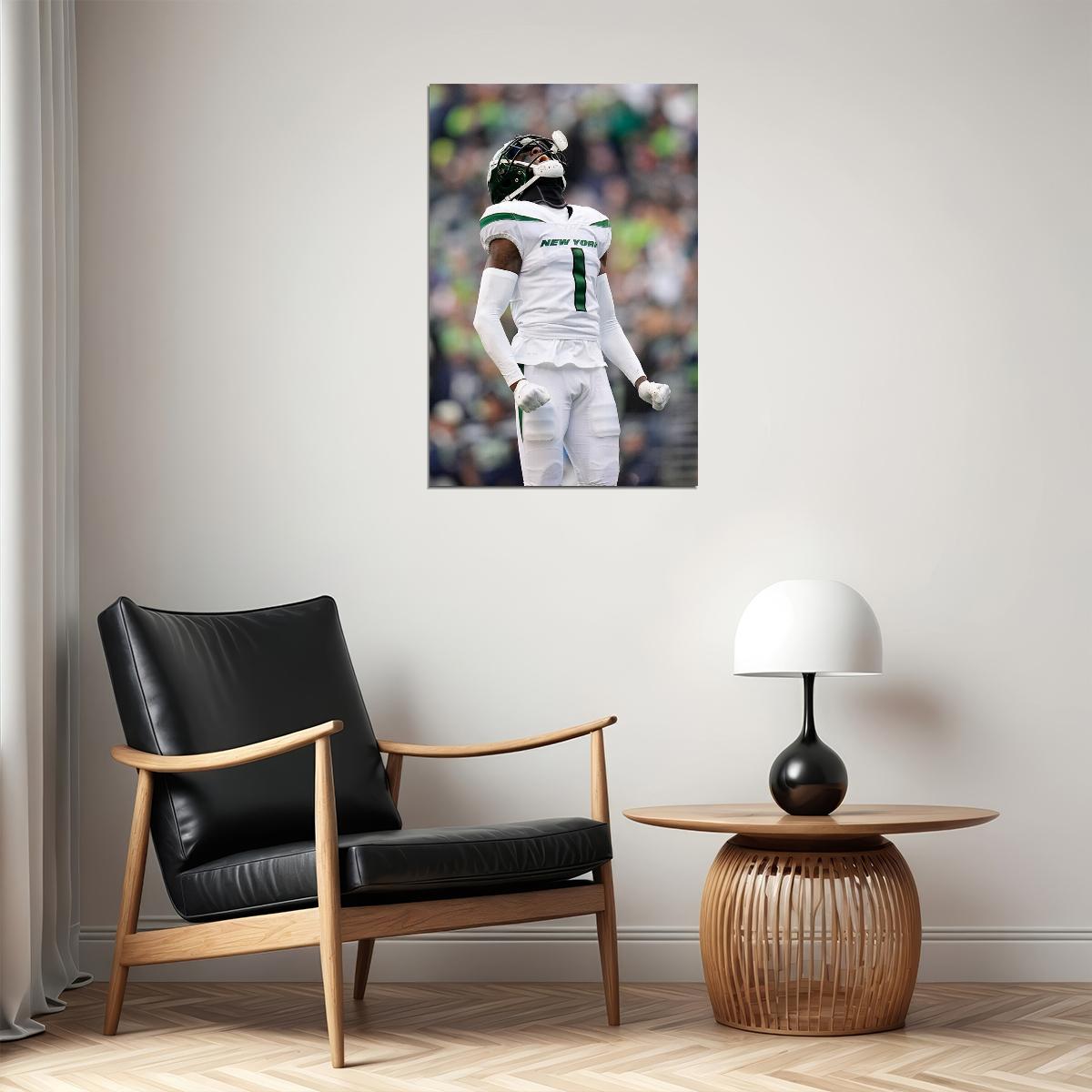 Sauce Gardner New York Jets American Football Player Poster Wall Art Print Home Wall Decor