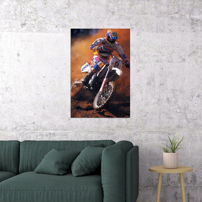 Damon Bradshaw Motorcycle Cross Country Racer Poster Wall Art Print Home Wall Decor