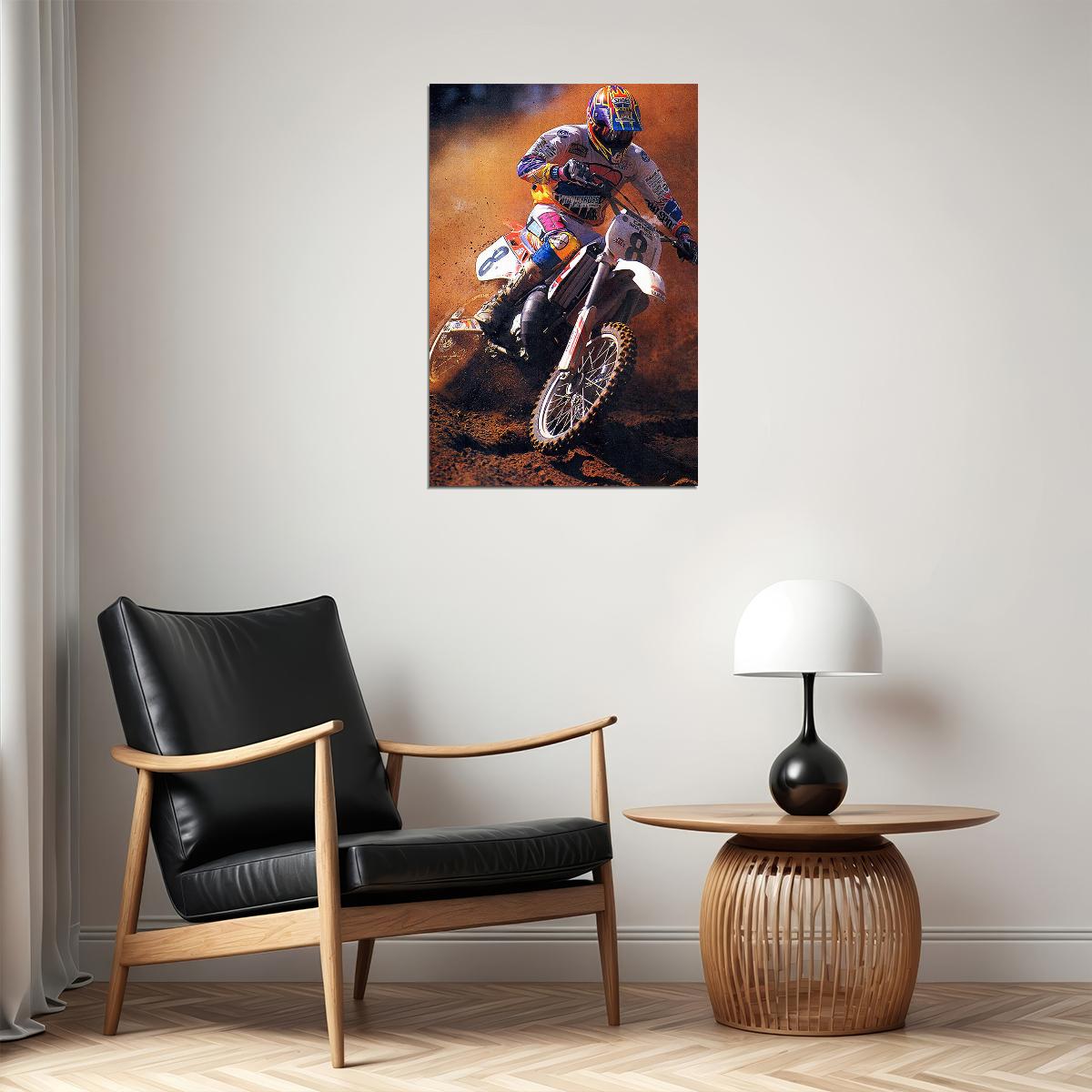 Damon Bradshaw Motorcycle Cross Country Racer Poster Wall Art Print Home Wall Decor