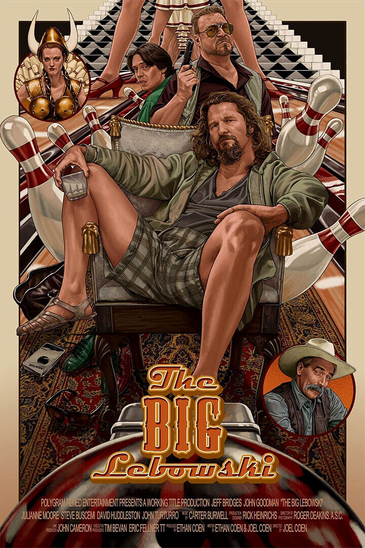 The Big Lebowski Classic Movie Character Comedy Poster Wall Art Print Home Wall Decor