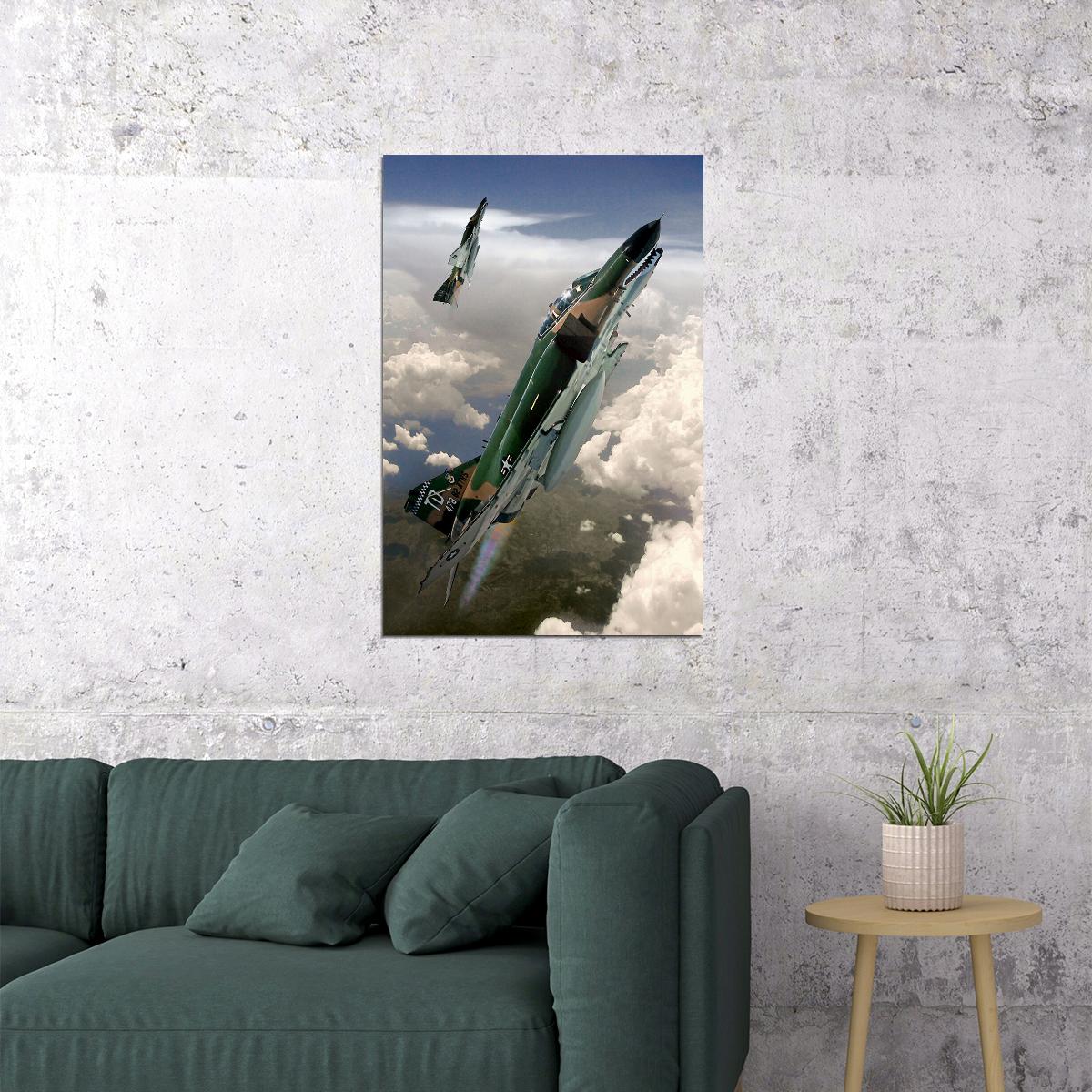 F-4 Phantom Fighter Bomber Aircraft Poster Wall Art Print Home Wall Decor