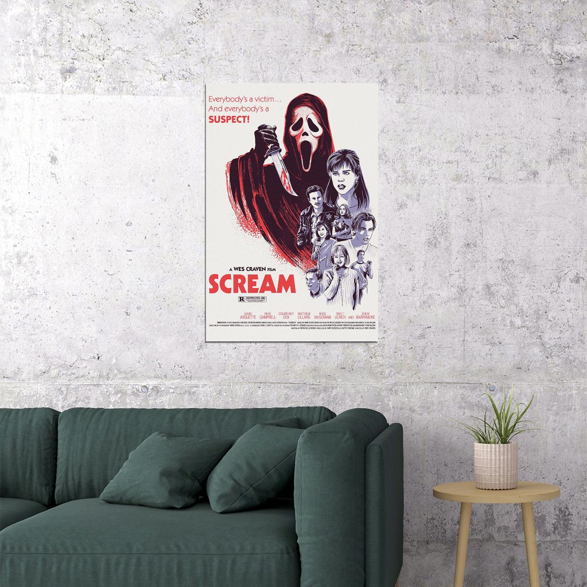 Scream Movie Horror Thriller Poster Wall Art Print Home Wall Decor