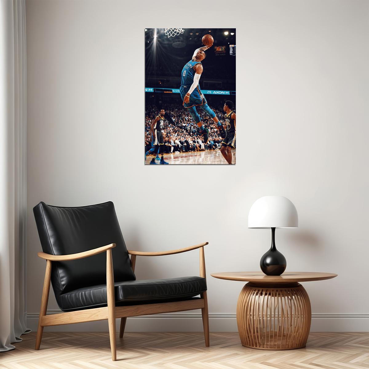 Russell Westbrook Oklahoma City Basketball Poster Wall Art Print Home Wall Decor