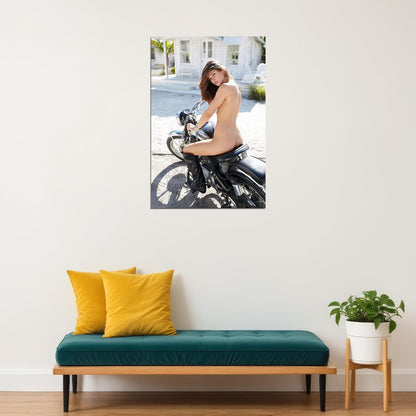 Girls Motorcycle Moto Biker Sexy Girl Model Poster Wall Art Print Home Wall Decor