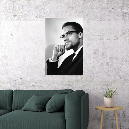 Portrait Of Malcolm X Representative Poster Wall Art Print Home Wall Decor