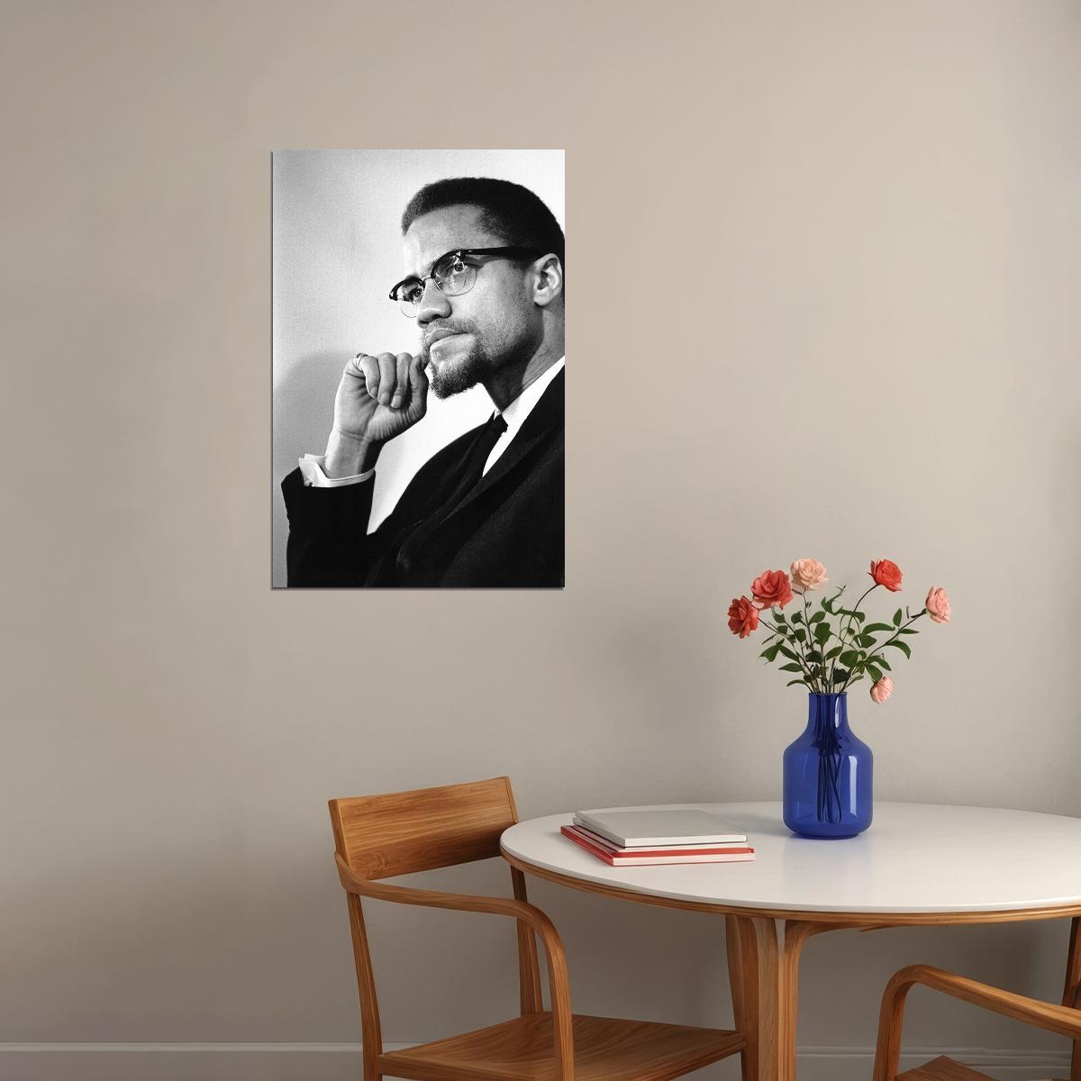 Portrait Of Malcolm X Representative Poster Wall Art Print Home Wall Decor