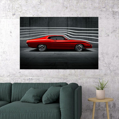 1970 Ford Torino King Cobra Sporty Car Poster Wall Art Print Home Wall Decor