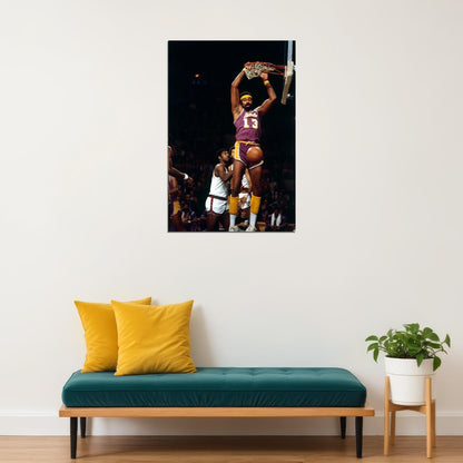 Wilt Chamberlain Playing Basketball Poster Wall Art Print Home Wall Decor