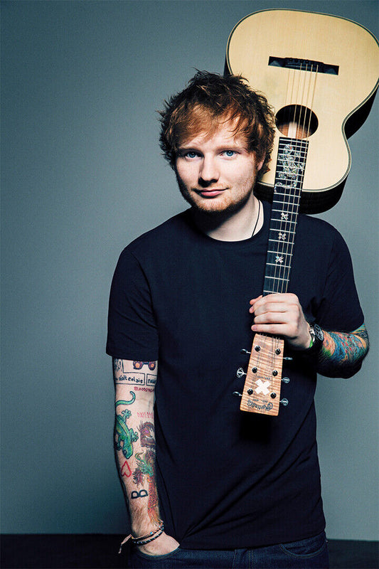 Ed Sheeran Music Singer Blue Background Poster Wall Art Print Home Wall Decor