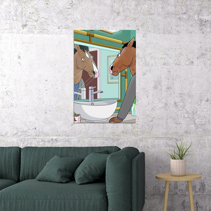 Bojack Horseman Hungover Drunk Animated Series Poster Wall Art Print Home Wall Decor