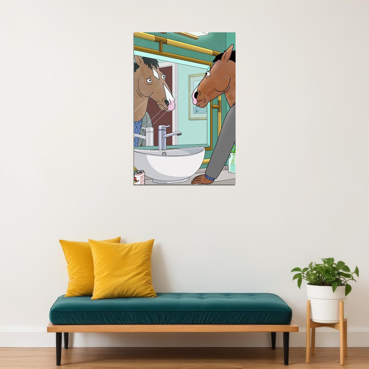 Bojack Horseman Hungover Drunk Animated Series Poster Wall Art Print Home Wall Decor