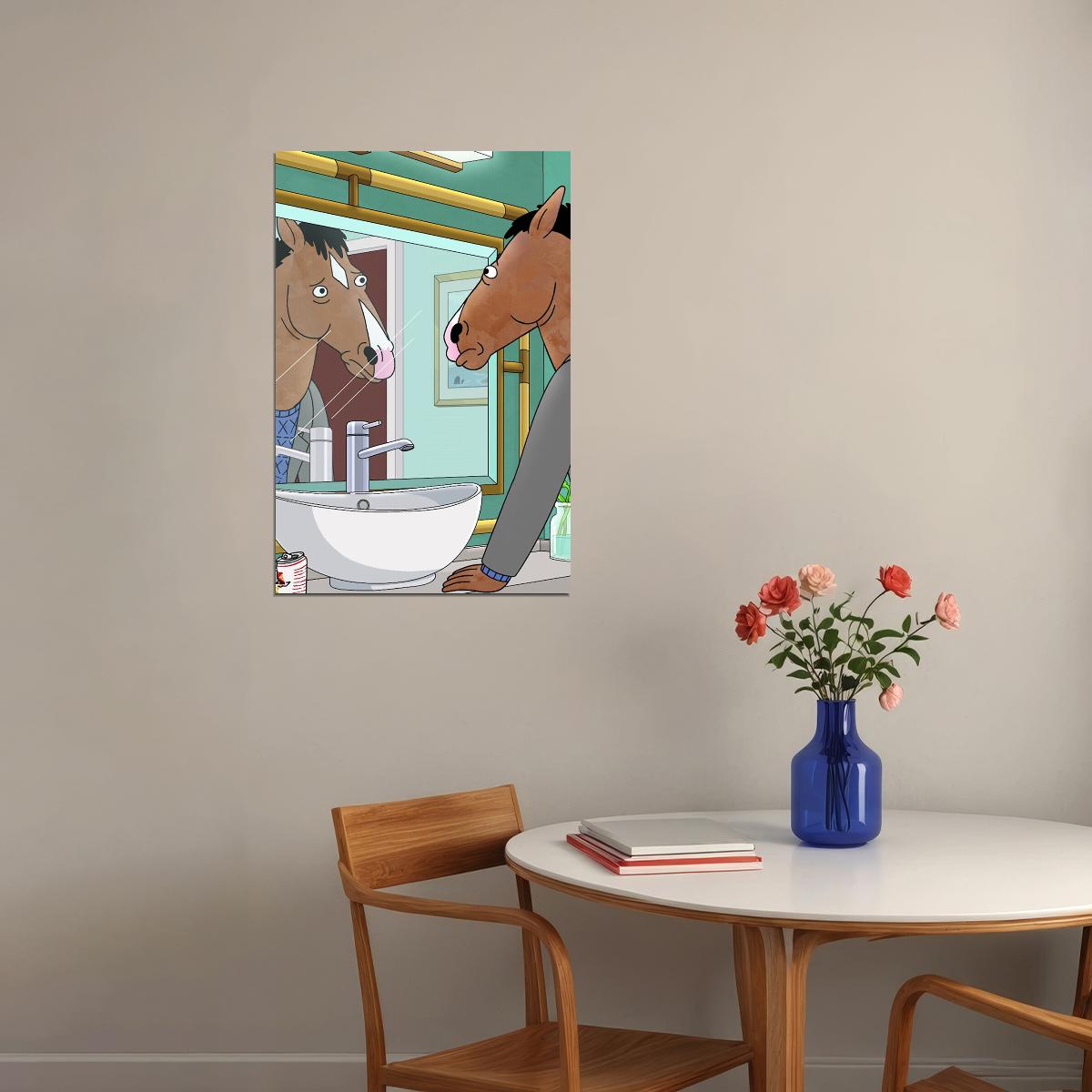 Bojack Horseman Hungover Drunk Animated Series Poster Wall Art Print Home Wall Decor